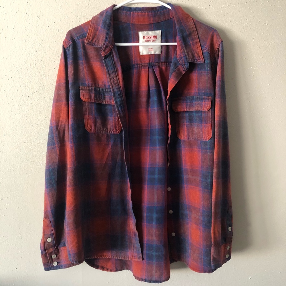 red and blue flannel by Mossimo Supply Co.
